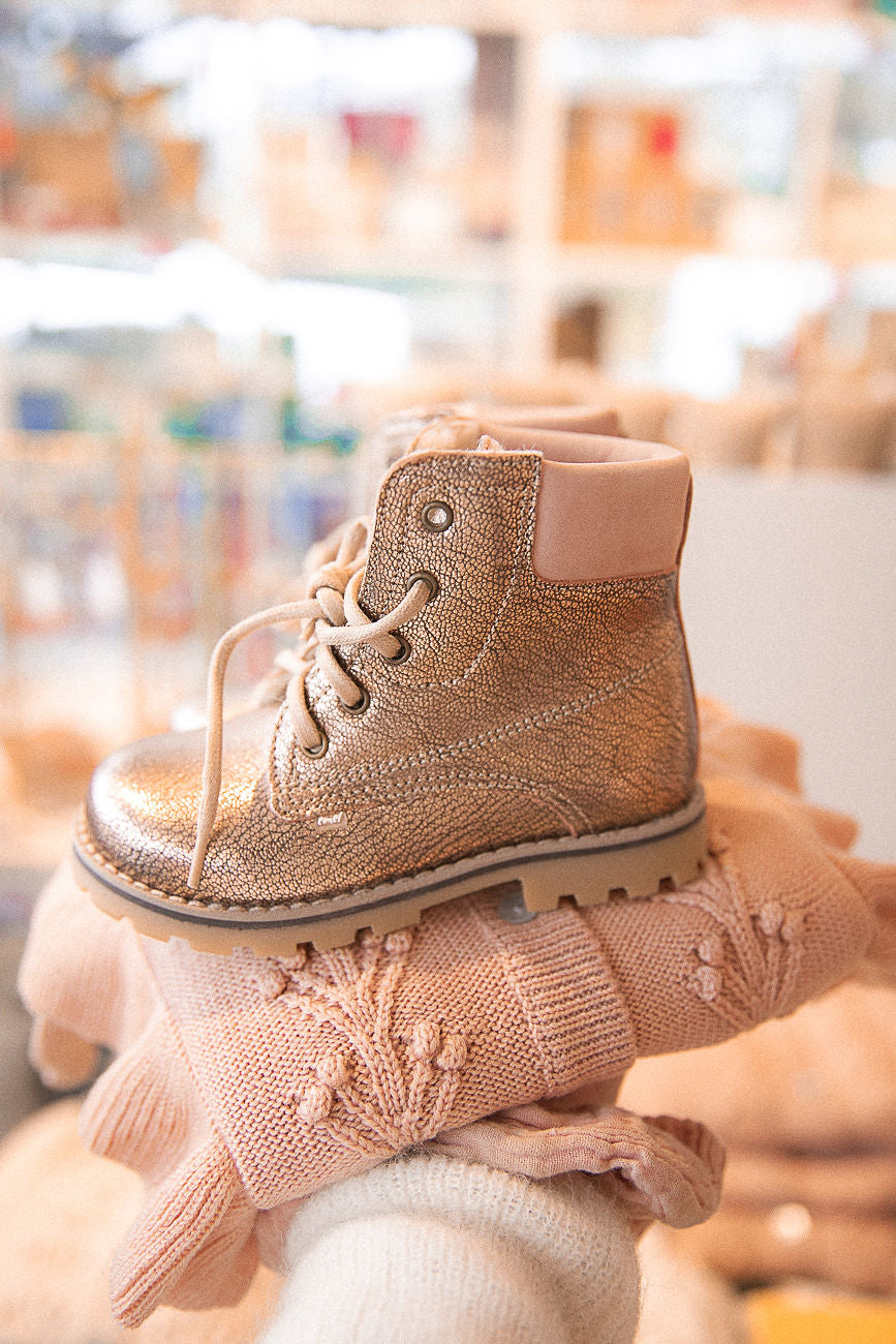 (EV2552-21 / EV2552M-21/E2552-21) Emel Rose Gold Lace Up Bottines - MintMouse (Unicorner Concept Store)