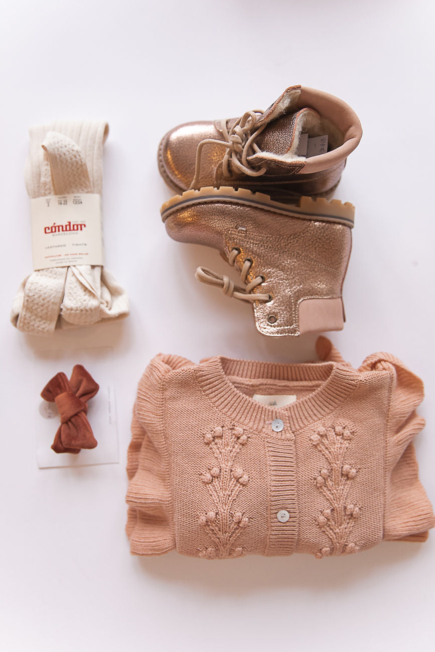 (EV2552-21 / EV2552M-21/E2552-21) Emel Rose Gold Lace Up Bottines - MintMouse (Unicorner Concept Store)