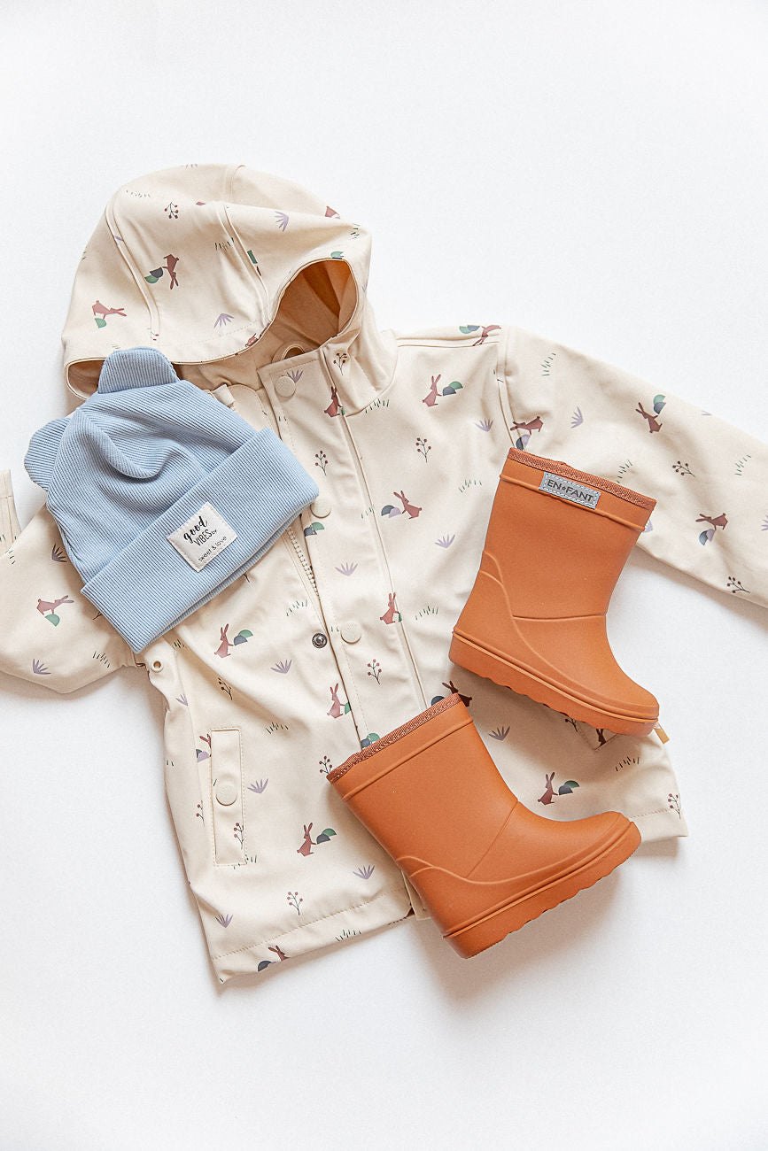 (250000 253) Rainboots Enfant Leather Brown - MintMouse (Unicorner Concept Store)