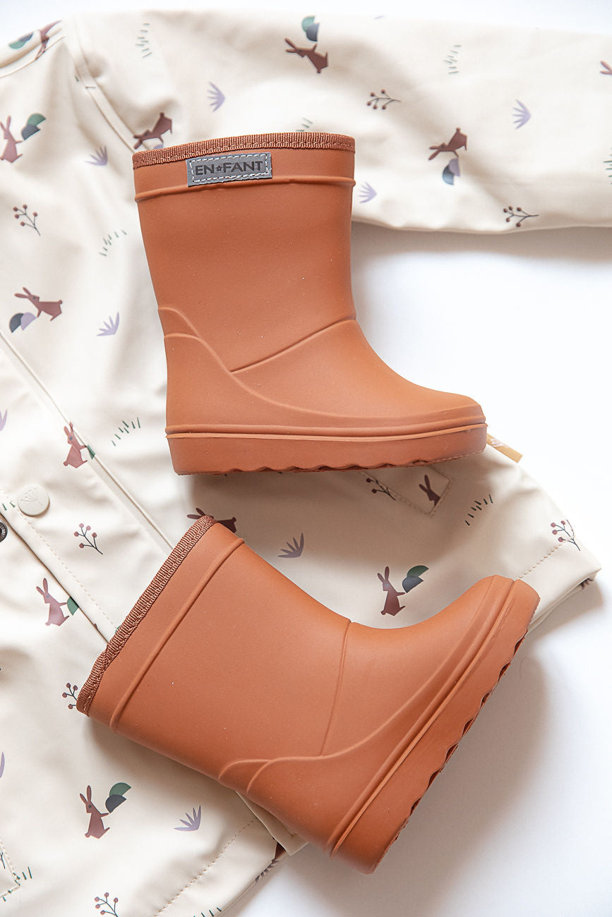(250000 253) Rainboots Enfant Leather Brown - MintMouse (Unicorner Concept Store)