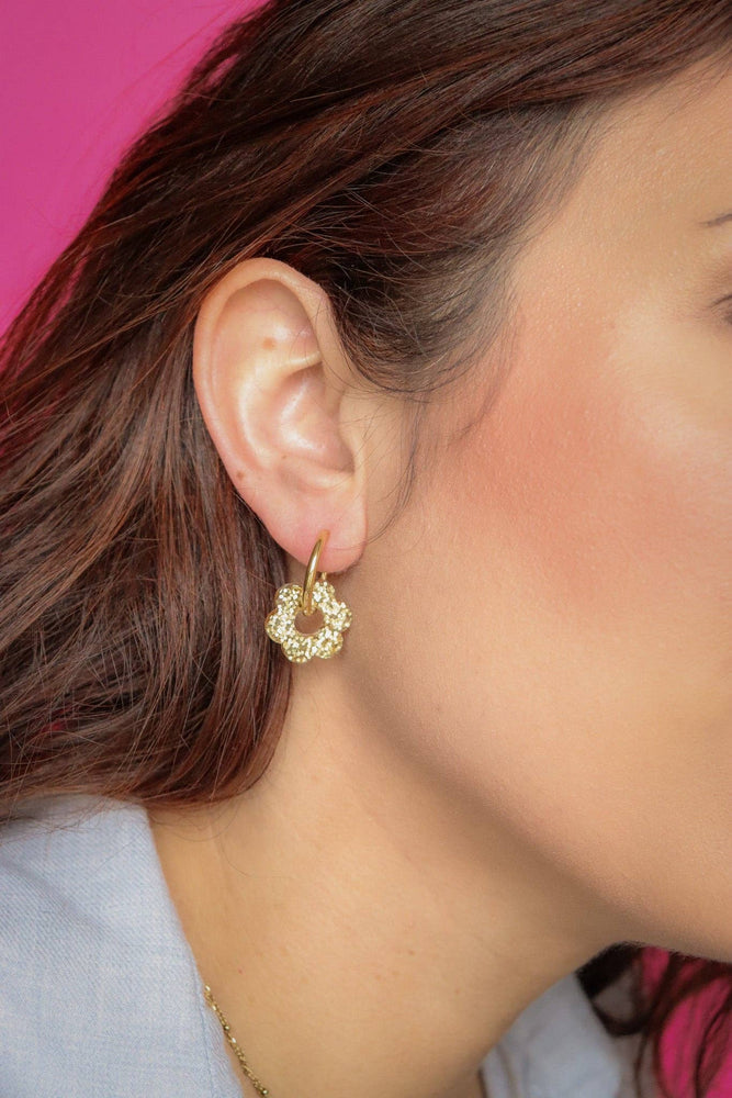 Isabelle Gold earrings: Resin flowers only x2