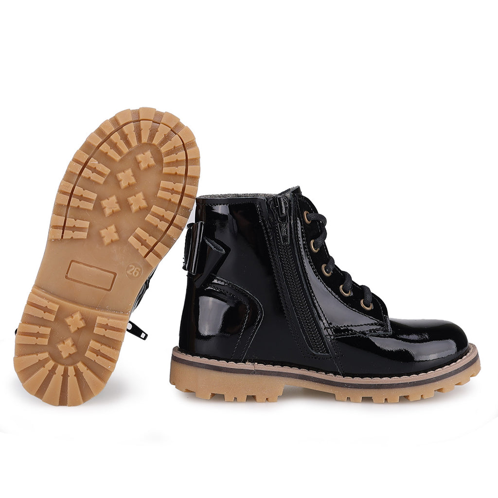 (EV2658A-17) Emel Wool-lined Kids Winter Boots - Navy