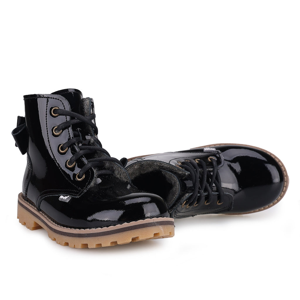 (EV2658A-17) Emel Wool-lined Kids Winter Boots - Navy