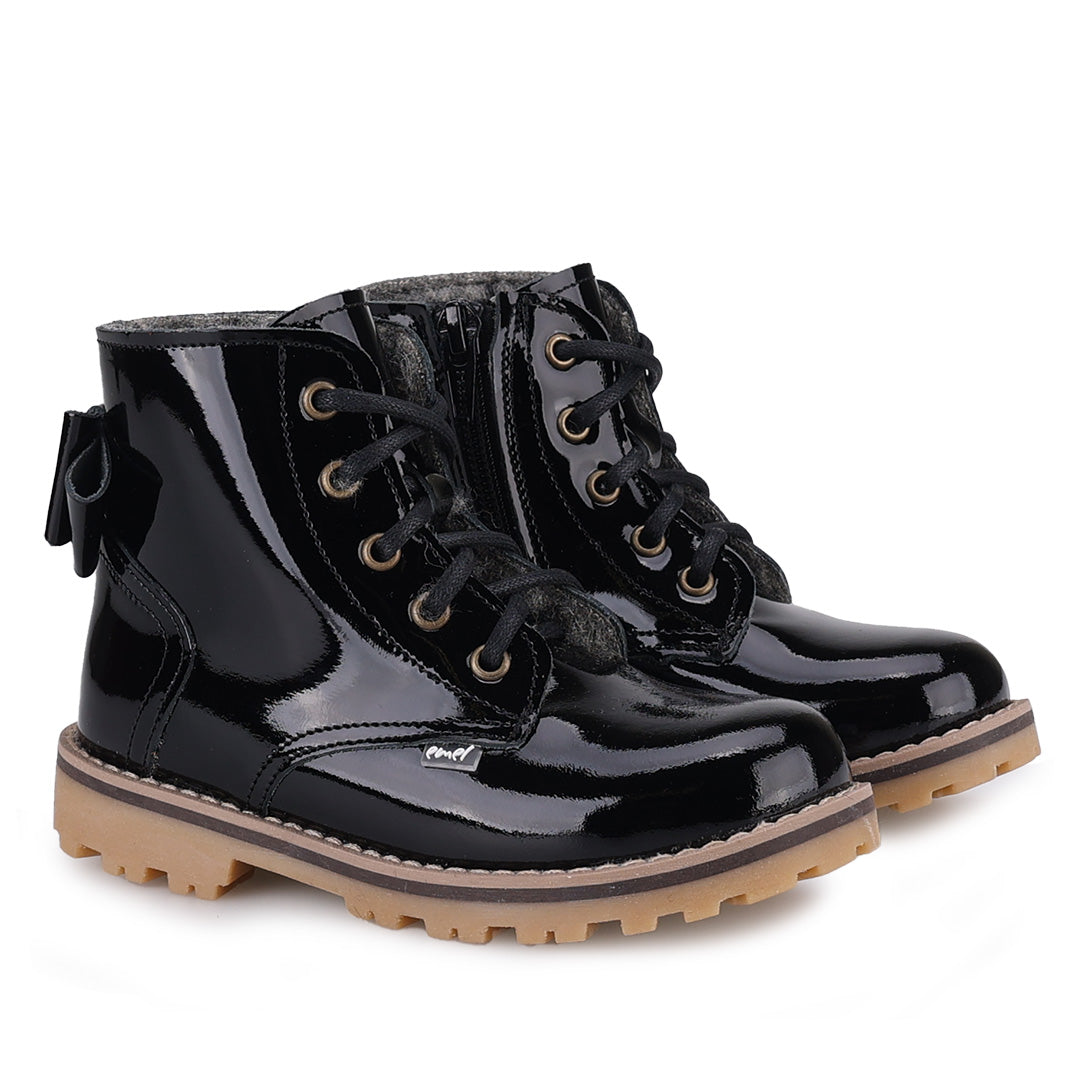 (EV2658A-17) Emel Wool-lined Kids Winter Boots - Navy
