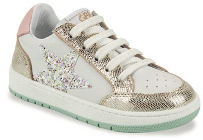 Leather sneaker - Hermine - White/gold/mint - MintMouse (Unicorner Concept Store)