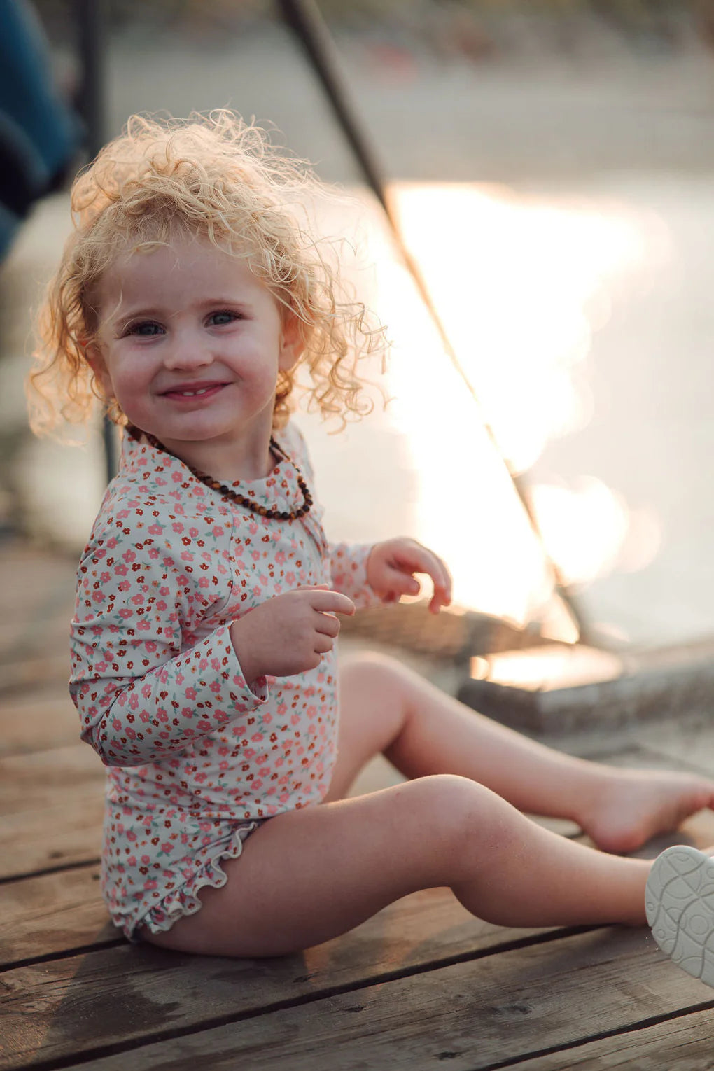 Long Sleeve Rashguard Ruffle Swimsuit | UPF + Recycled - Sunset Meadow - MintMouse (Unicorner Concept Store)
