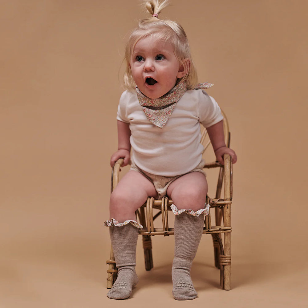 Non-slip Socks Bamboo Sand, Liberty Ruffle - MintMouse (Unicorner Concept Store)