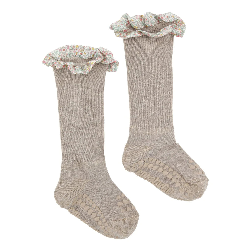 Non-slip Socks Bamboo Sand, Liberty Ruffle - MintMouse (Unicorner Concept Store)