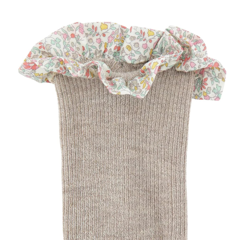 Non-slip Socks Bamboo Sand, Liberty Ruffle - MintMouse (Unicorner Concept Store)