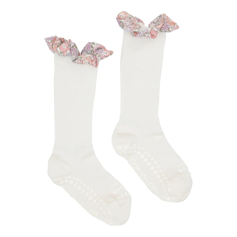 Non-slip Socks Bamboo Off White, Liberty Ruffle - MintMouse (Unicorner Concept Store)