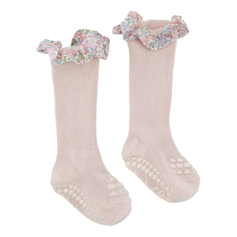 Non-slip Socks Bamboo Soft Pink, Liberty Ruffle - MintMouse (Unicorner Concept Store)