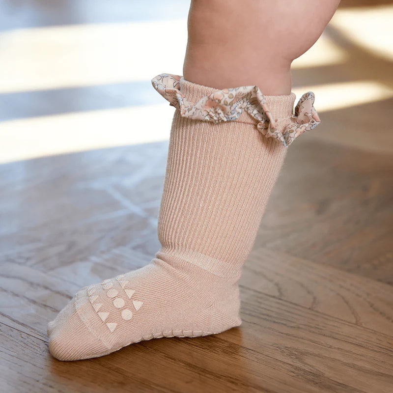 Non-slip Socks Bamboo Soft Pink, Liberty Ruffle - MintMouse (Unicorner Concept Store)