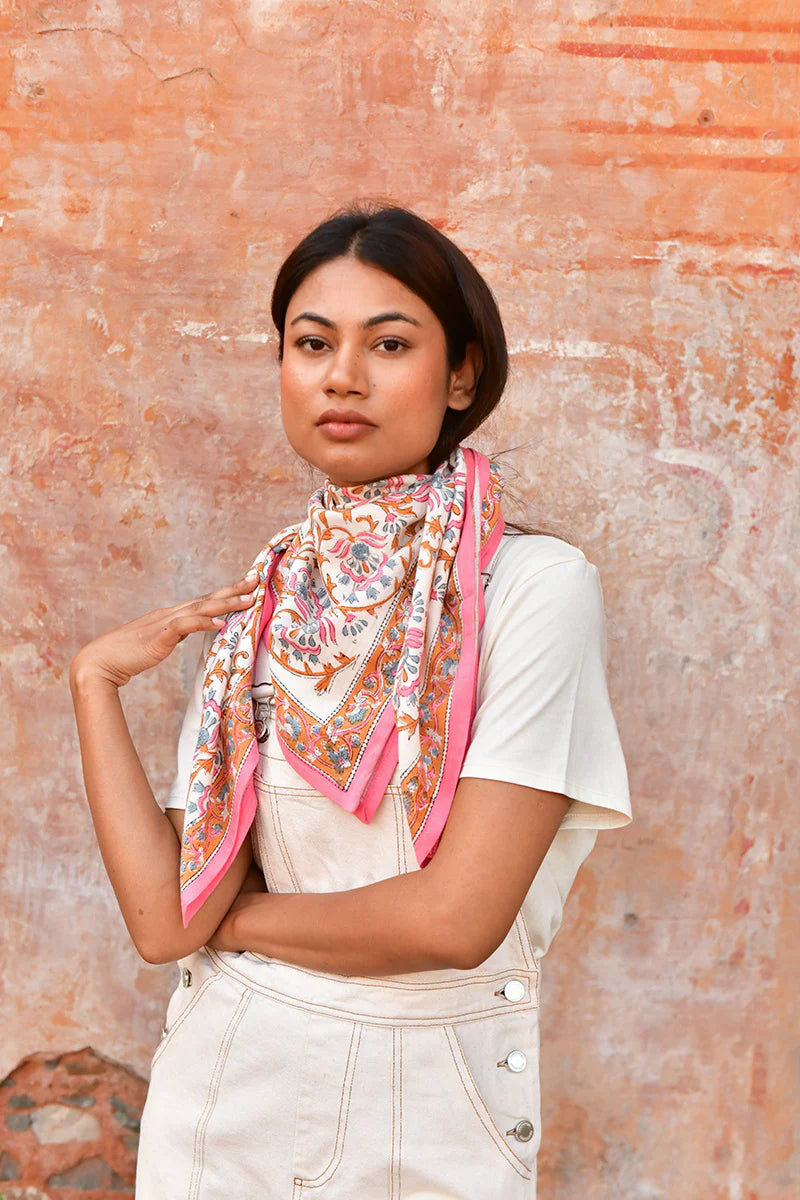 Grand foulard ALEXANDRIE Corail - MintMouse (Unicorner Concept Store)