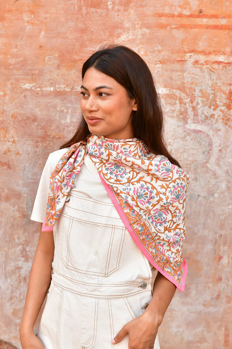 Grand foulard ALEXANDRIE Corail - MintMouse (Unicorner Concept Store)