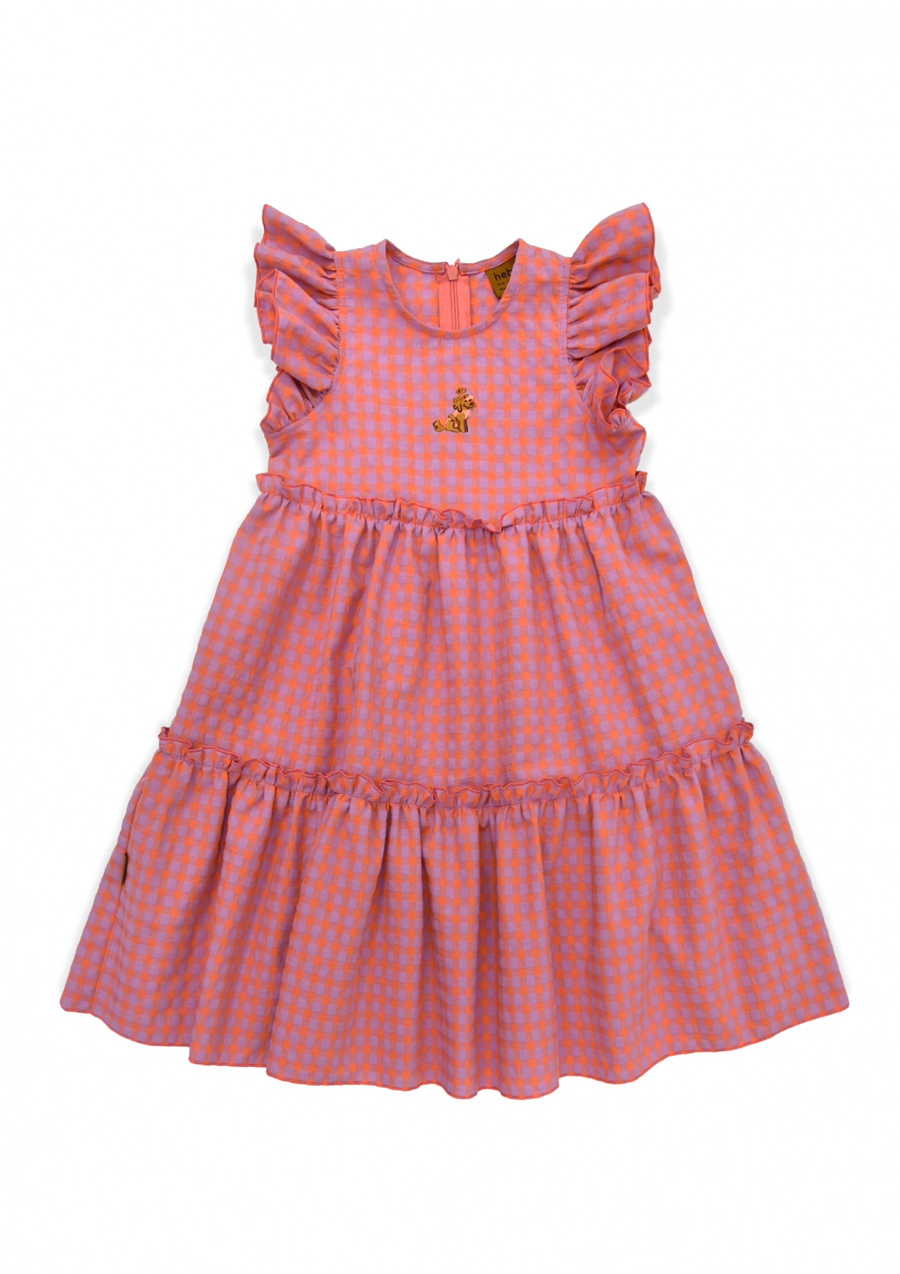 Dress cotton with pink check and embroidery - MintMouse (Unicorner Concept Store)