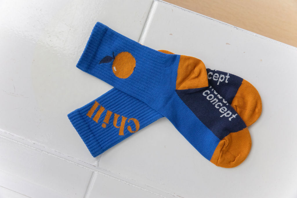 Socks dark blue with apple - MintMouse (Unicorner Concept Store)