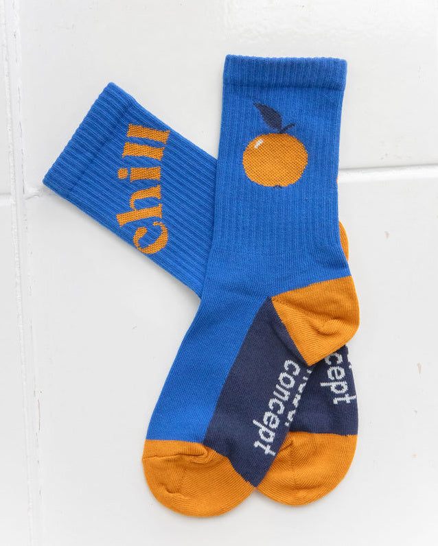 Socks dark blue with apple - MintMouse (Unicorner Concept Store)