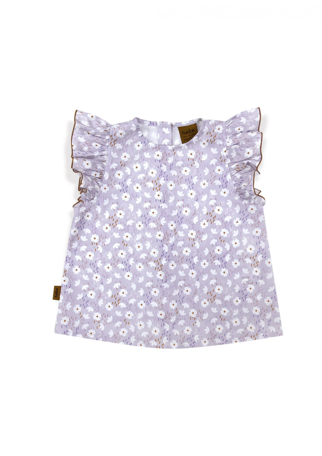 Blouse cotton violet with flowers print - MintMouse (Unicorner Concept Store)
