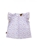 Blouse cotton violet with flowers print - MintMouse (Unicorner Concept Store)