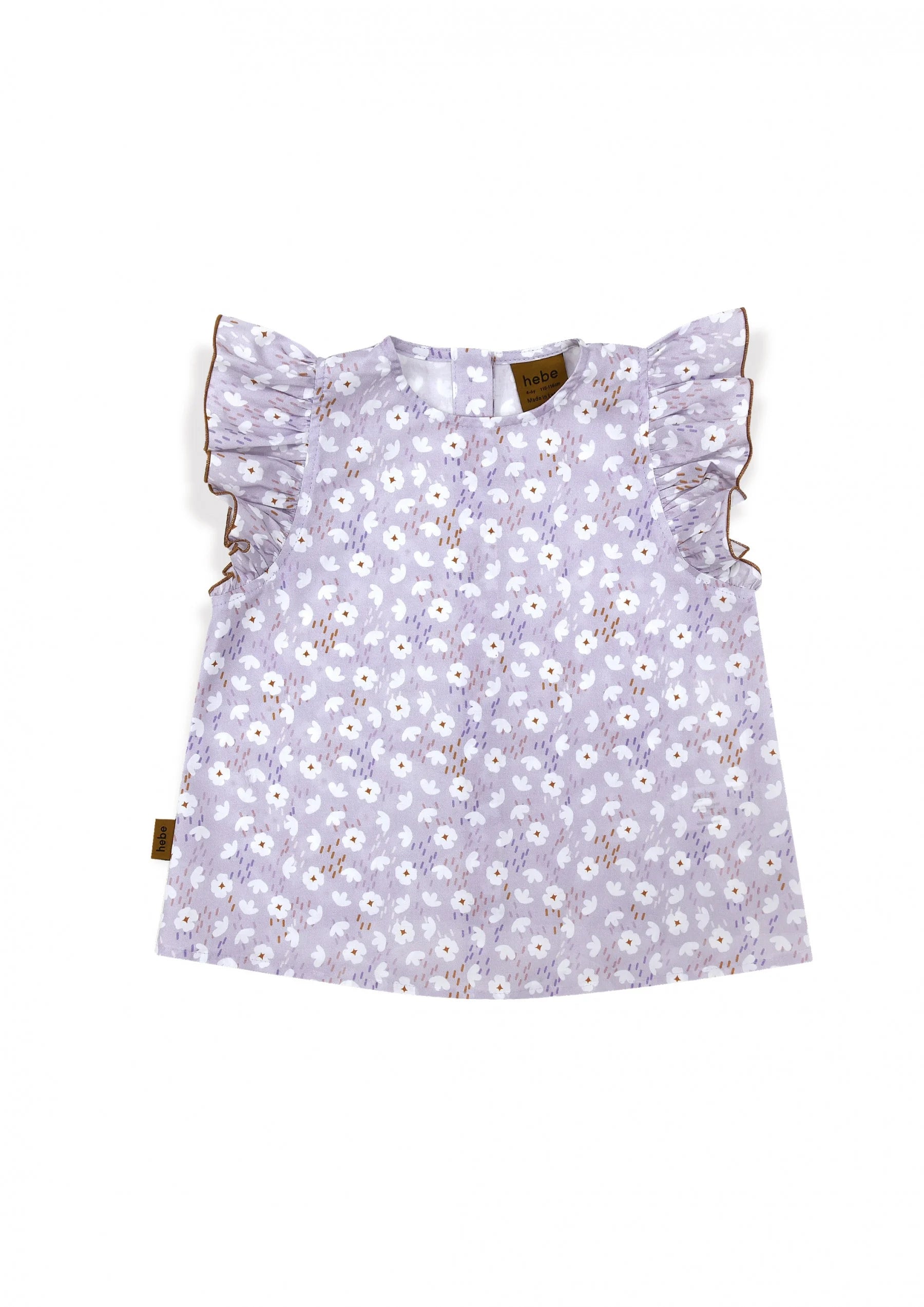 Blouse cotton violet with flowers print - MintMouse (Unicorner Concept Store)