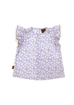 Blouse cotton violet with flowers print