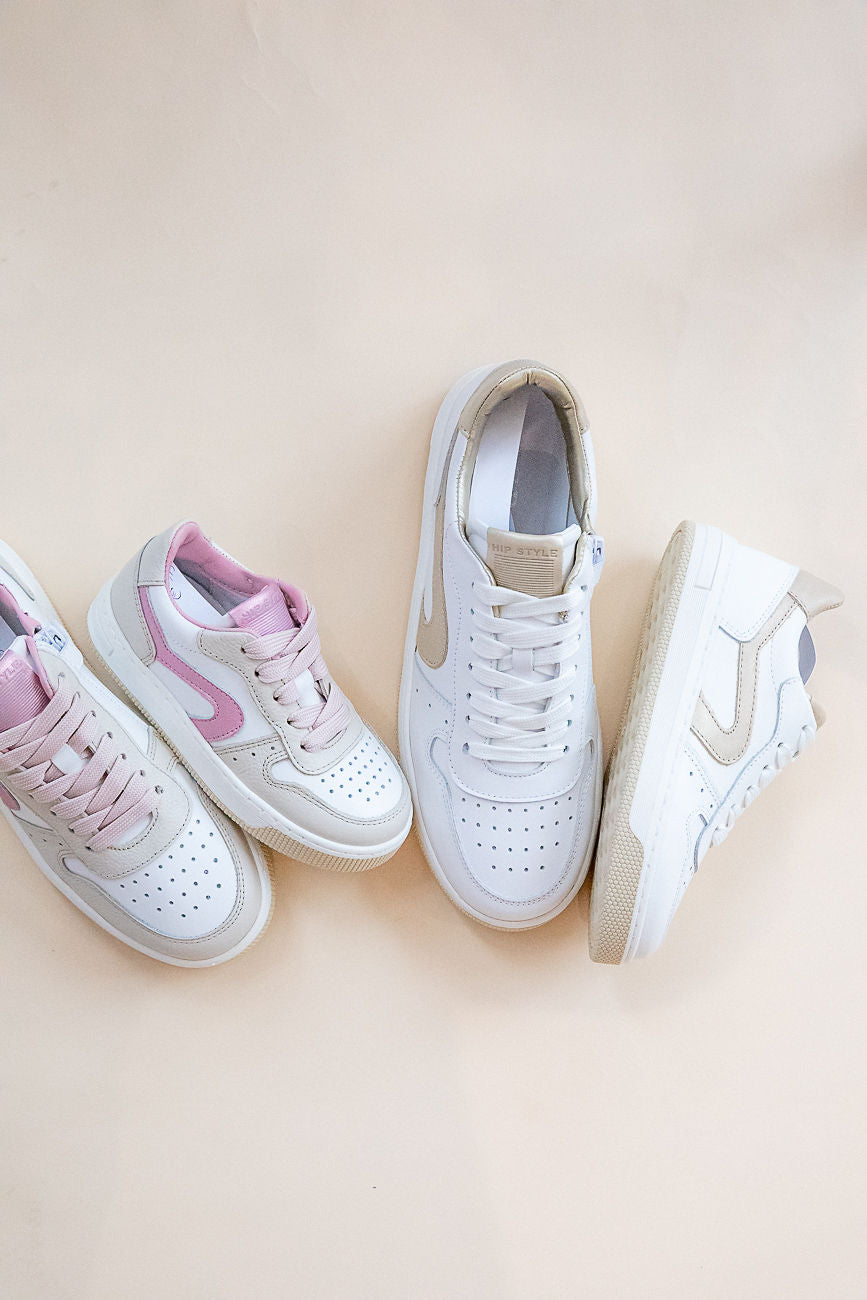 (H1618) Hip Shoes white leather / Platina - combi - MintMouse (Unicorner Concept Store)