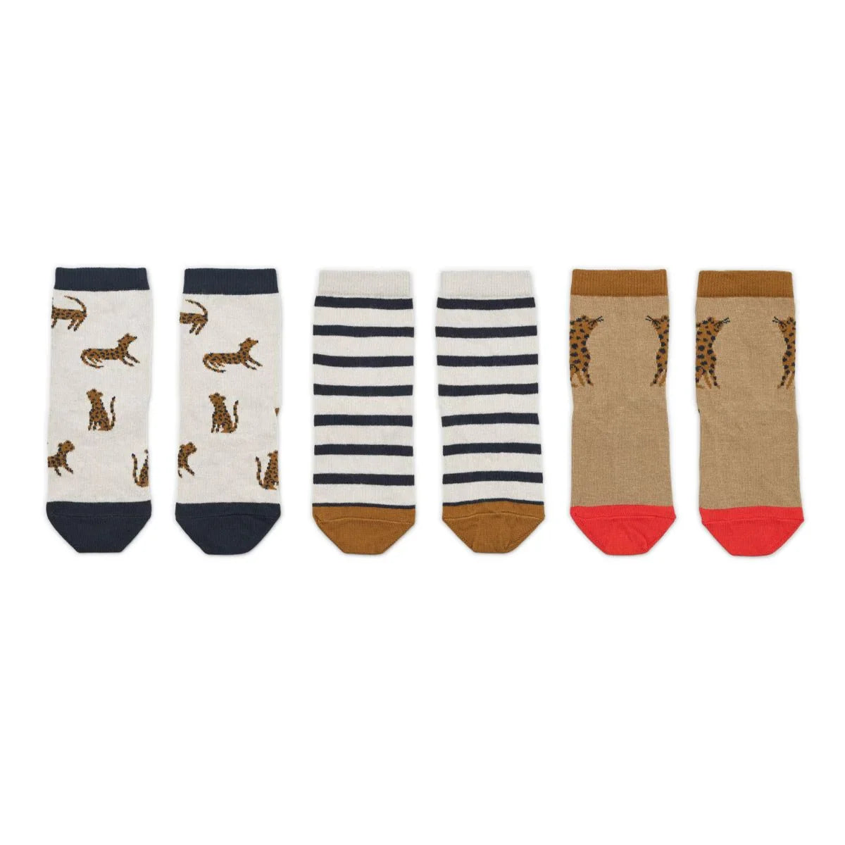 Silas cotton socks 3-pack 1043 Leopard Sandy - MintMouse (Unicorner Concept Store)