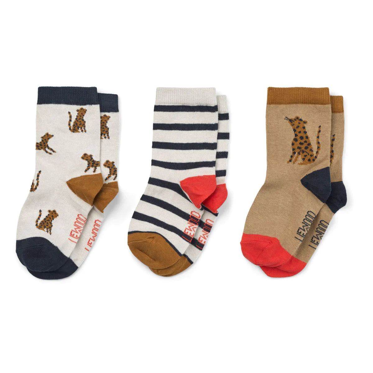 Silas cotton socks 3-pack 1043 Leopard Sandy - MintMouse (Unicorner Concept Store)