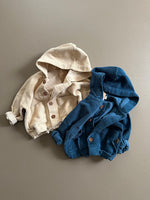 HOODED CORDUROY JACKET | MIDNIGHT