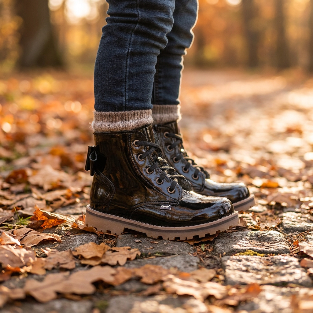 (EV2658A-17) Emel Wool-lined Kids Winter Boots - Navy