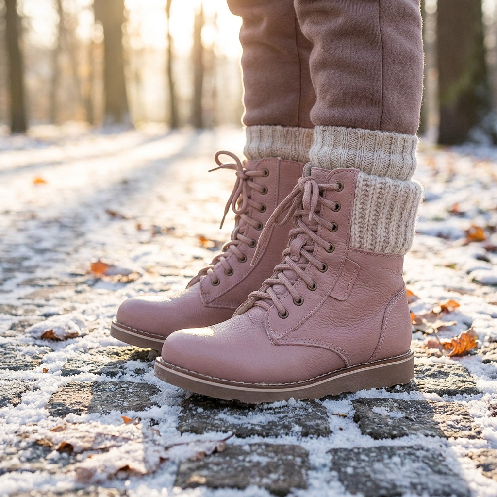 (EV2646B-1/ EV2526B-1) Emel Wool-lined Kids High Winter Boots