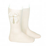 Knee-high socks with grossgrain side bow Beige 303