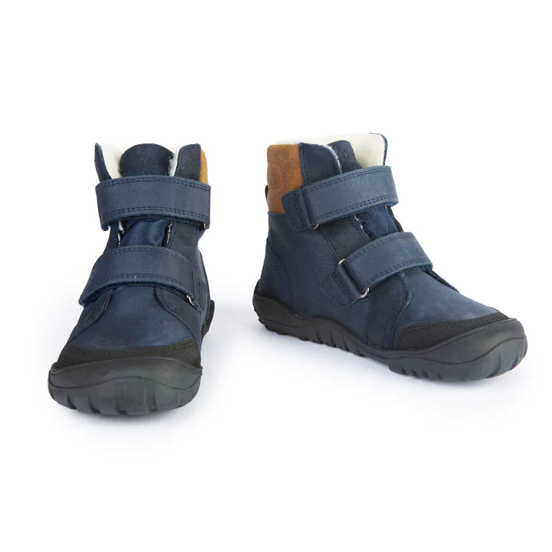Barefoot Ankle Winter Boot Milo Hydro Tex Navy-Cognac - MintMouse (Unicorner Concept Store)