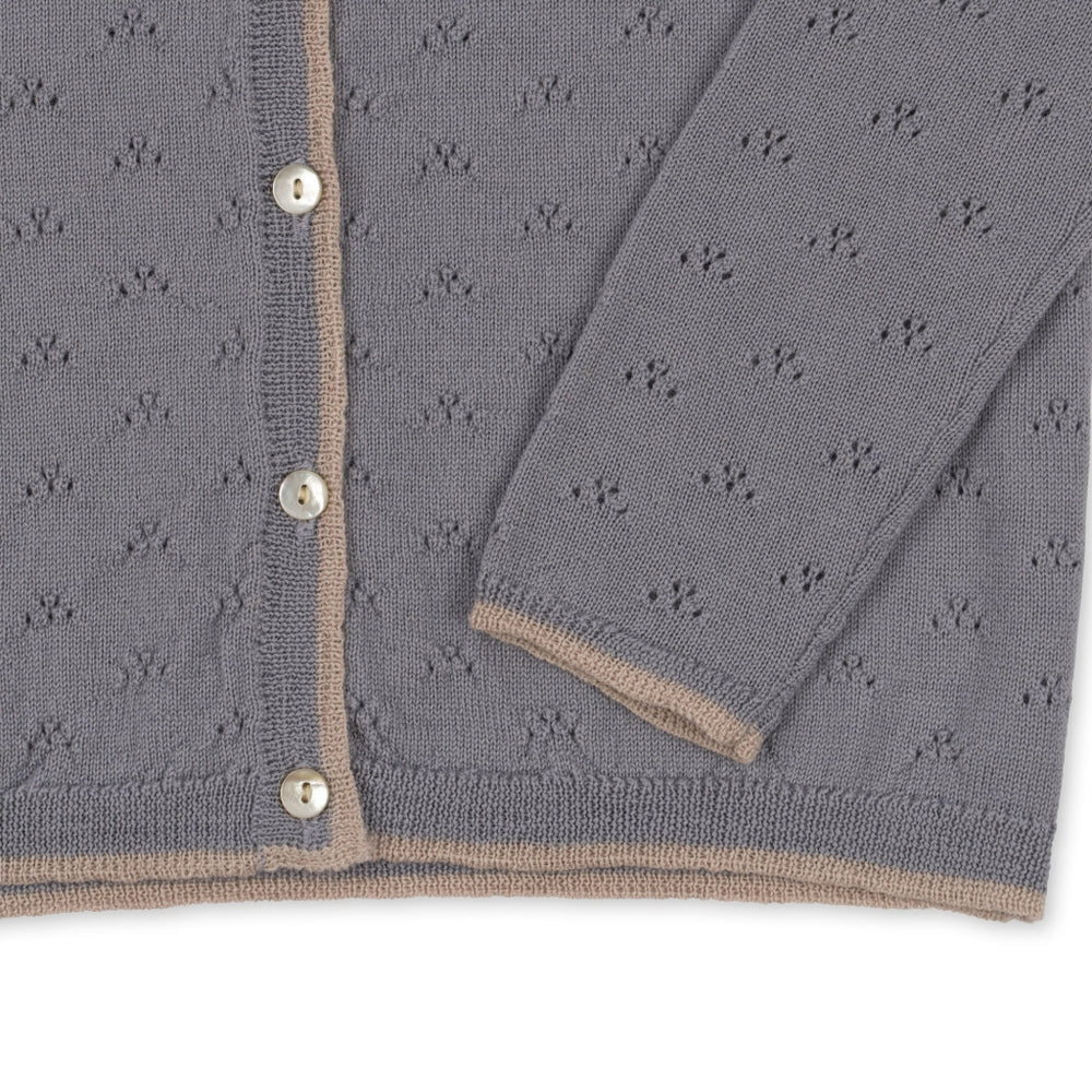 VALKAN POINTELLE KNIT CARDIGAN - Monument - MintMouse (Unicorner Concept Store)