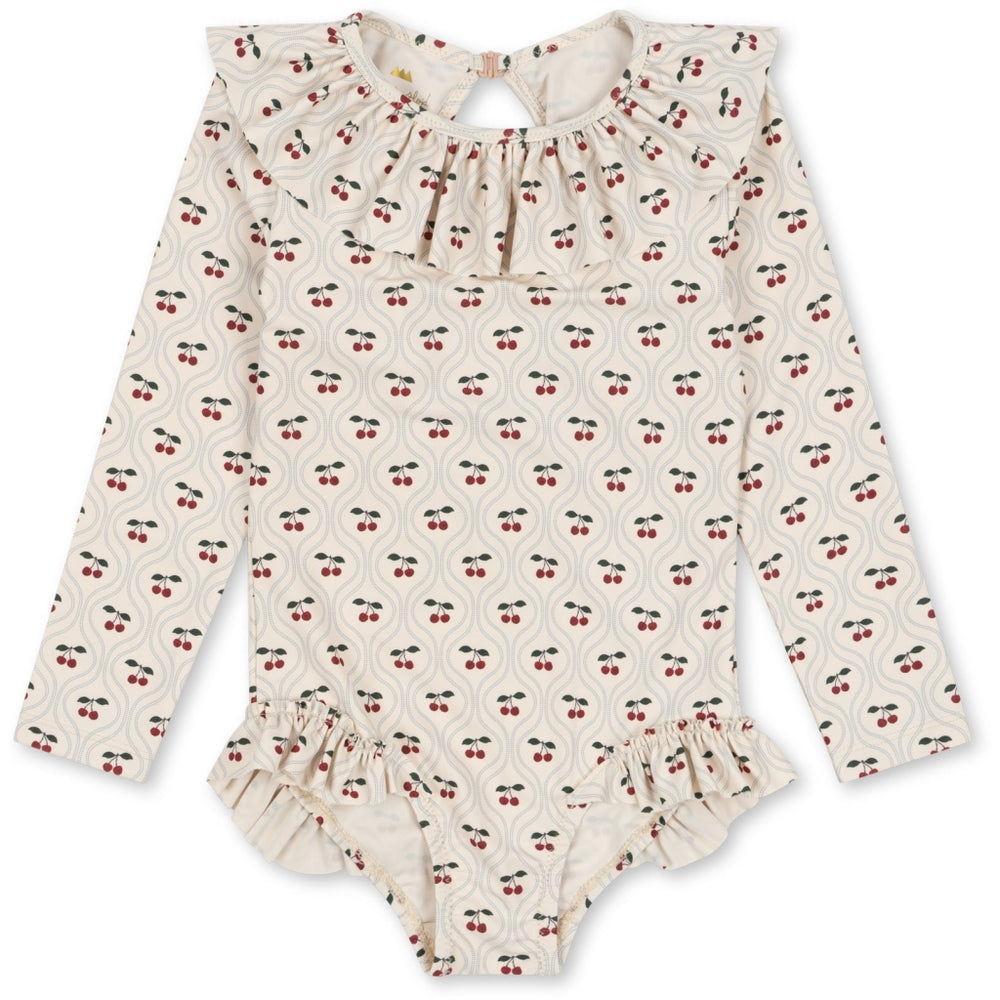 Manuca LS Frill Swimsuit - Cherry