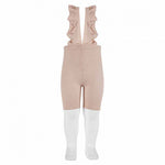 Baby cycling leggings with elastic straps DUSTY PINK - 544