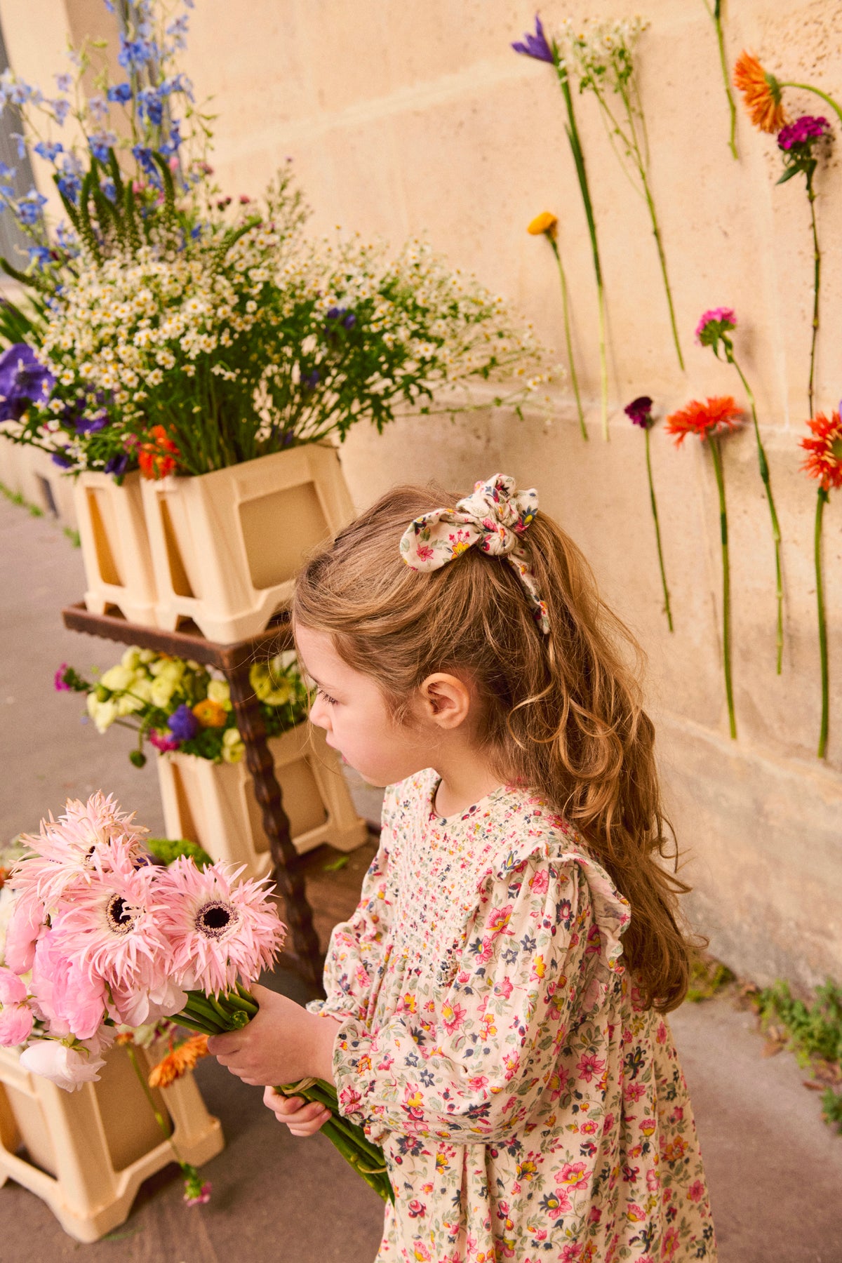 Scrunchie Chloe - Cream wild flowers - MintMouse (Unicorner Concept Store)