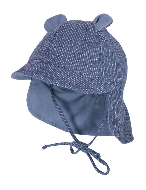 Maximo - Sun hat  organic cotton with visor and ears - Blue white stripes - MintMouse (Unicorner Concept Store)