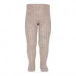 Merino wool-blend rib tights NOUGAT