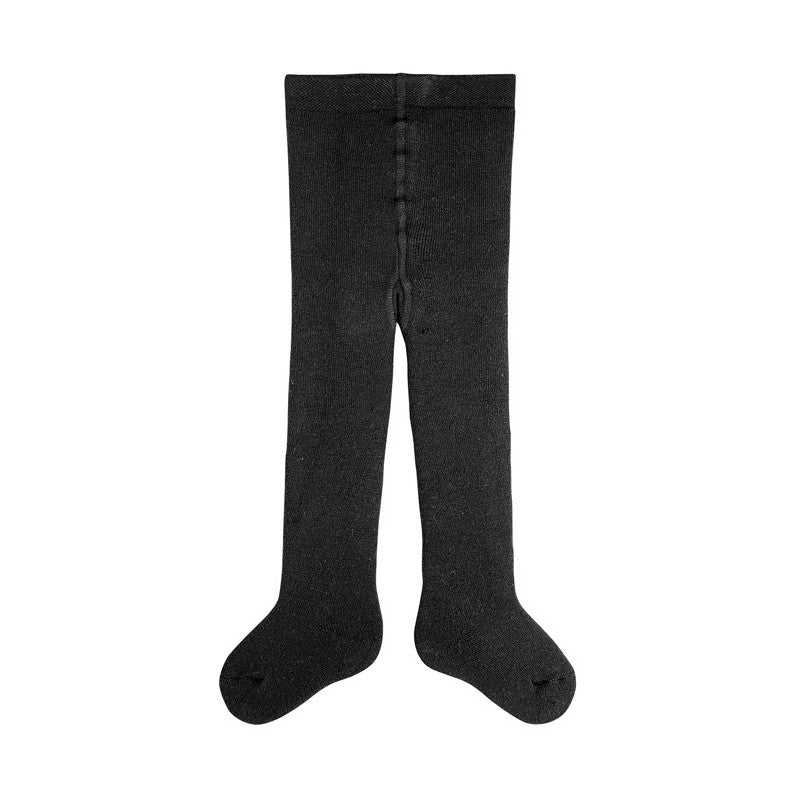 Merino wool-blend tights with internal terry - BLACK