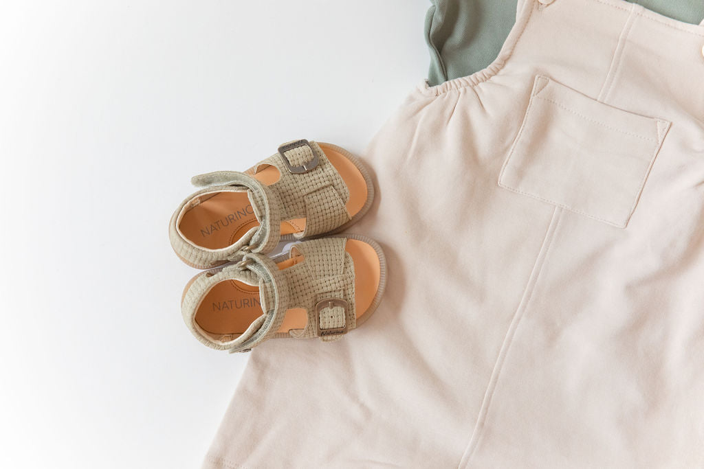 Naturino Quarzo - Sandals Suede Lizard Woven - Stone - MintMouse (Unicorner Concept Store)