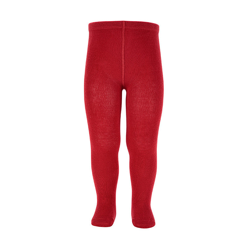 Plain stitch basic tights RED VELVET - 578