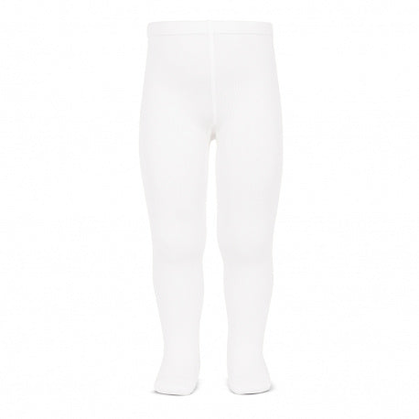 Plain stitch basic tights - White 200