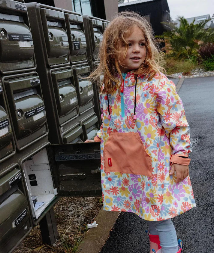 Retro Flowers Rain Poncho - MintMouse (Unicorner Concept Store)