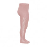 Side openwork warm tights PALE PINK