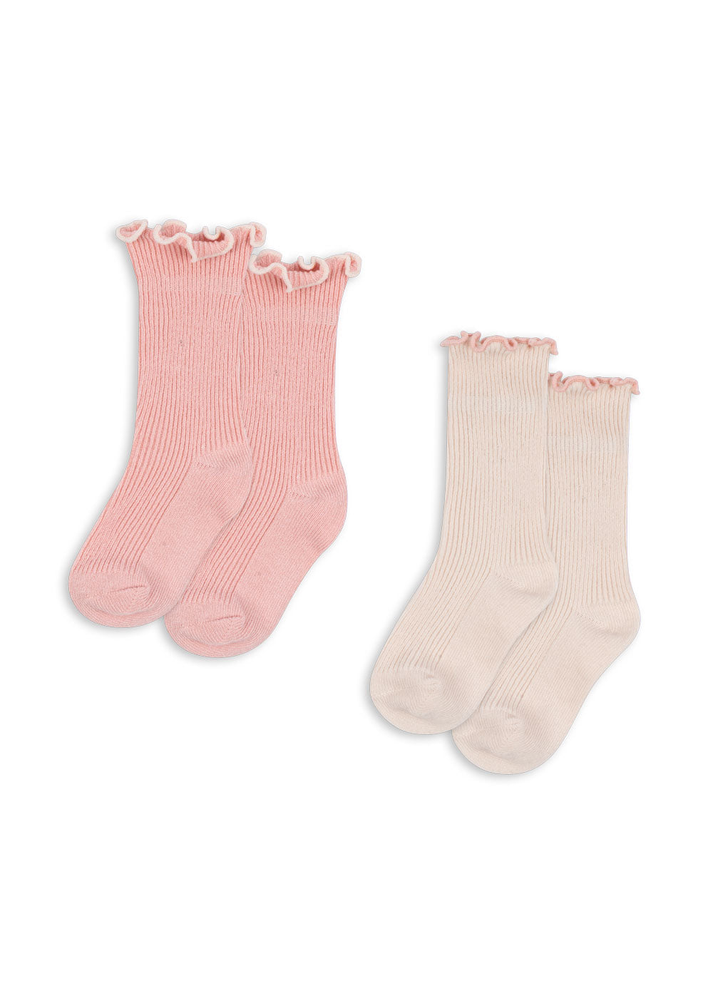 (KS103290) 2-Pack Rib Frill Socks - Rose/Off White - MintMouse (Unicorner Concept Store)