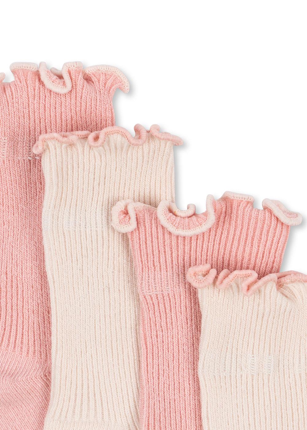 (KS103290) 2-Pack Rib Frill Socks - Rose/Off White - MintMouse (Unicorner Concept Store)