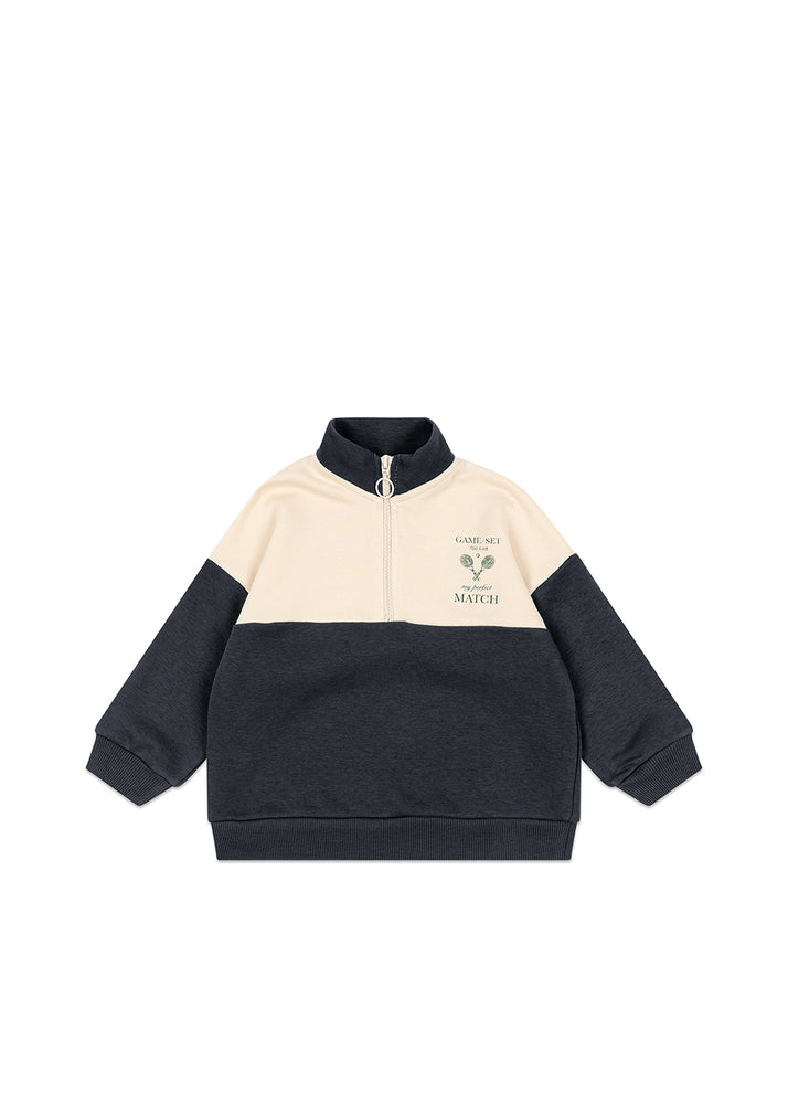 (KS103872) Loupy lou half zip sweat ocs - Total Eclipse