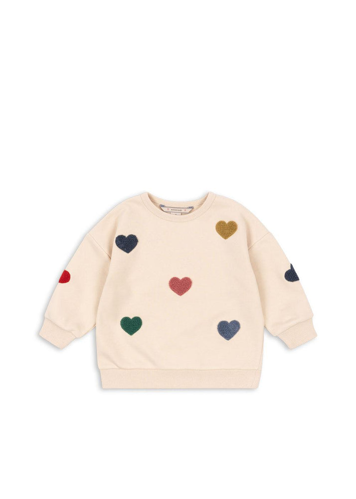 (KS103871) Lou terry sweat shirt ocs  - Multi heart
