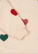 (KS103871) Lou terry sweat shirt ocs  - Multi heart - MintMouse (Unicorner Concept Store)